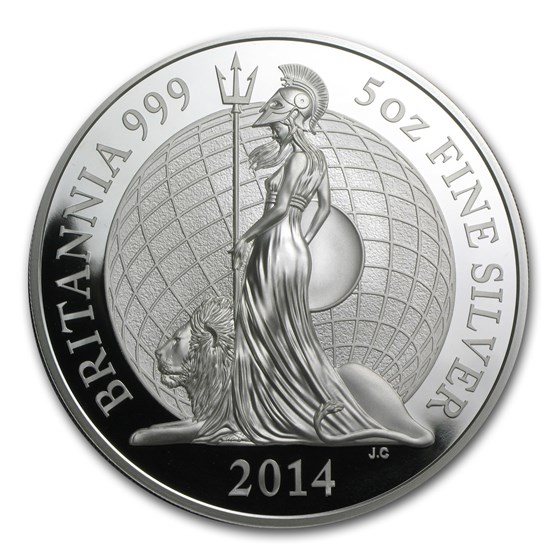 2014 5 oz Silver Britannia Proof (High Relief, w/Box & COA) 2014 5 oz Silver Britannia Proof (High Relief, w/Box & COA)